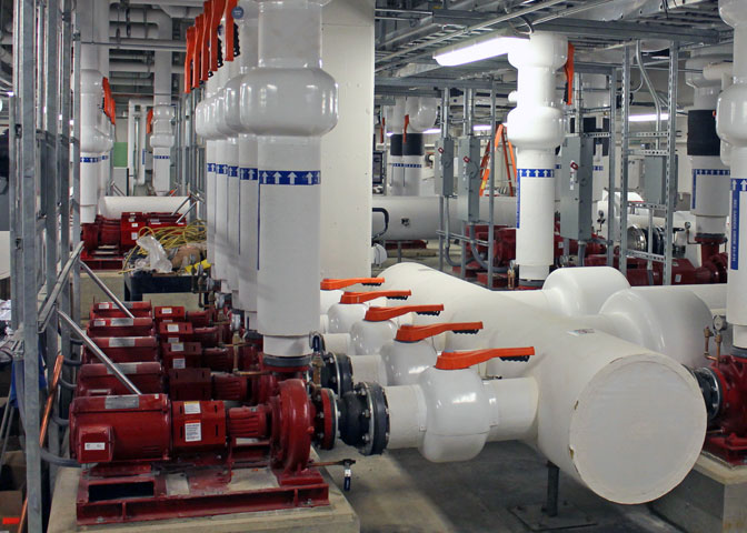 commercial fountain pump room